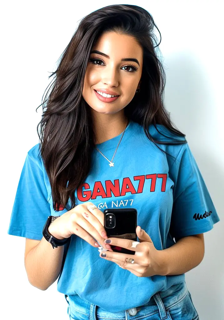 girl with the brand name on t-shirt